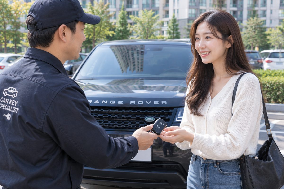 새로 만든 키를 건네받는 모습